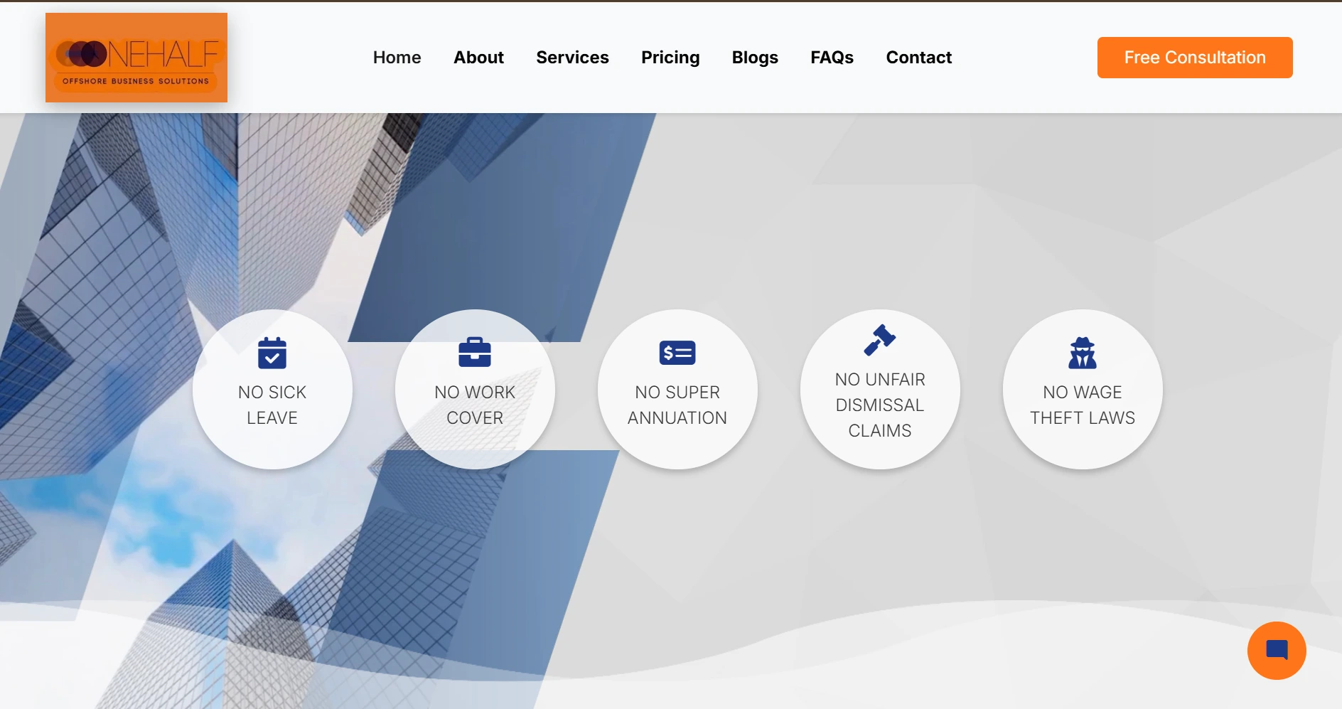 OneHalf Offshore Business Website Australia